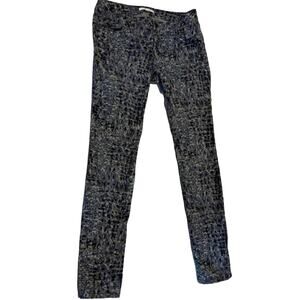 CAbi #604 Modern Camo Utility Camouflage Blue Stretch Cotton‎ Skinny Pants 4